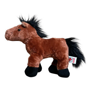 Webkinz GANZ Brown Arabian Pony Horse 7" Tall 9" Long Plush Toy HM101